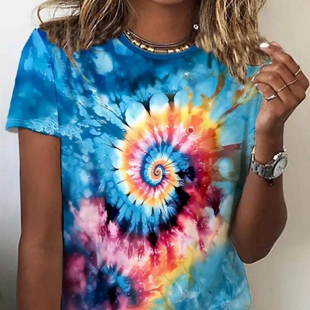 Colorful Spiral Tie-Dye Women's Tee